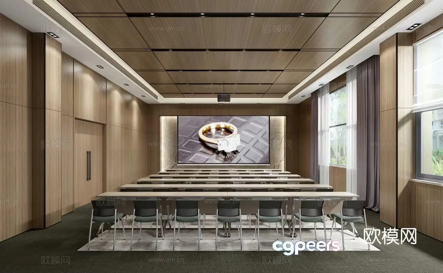 Modern conference room training room 3d model