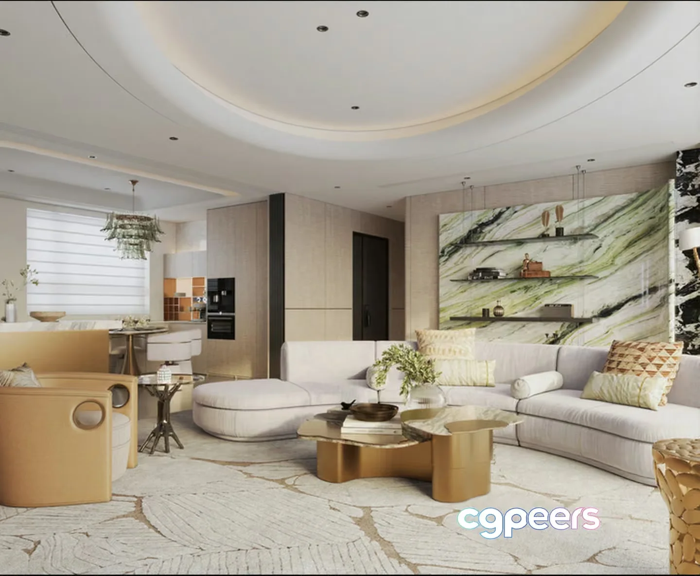 Modern Living Room 3D Model – 11648 – CORONA Render