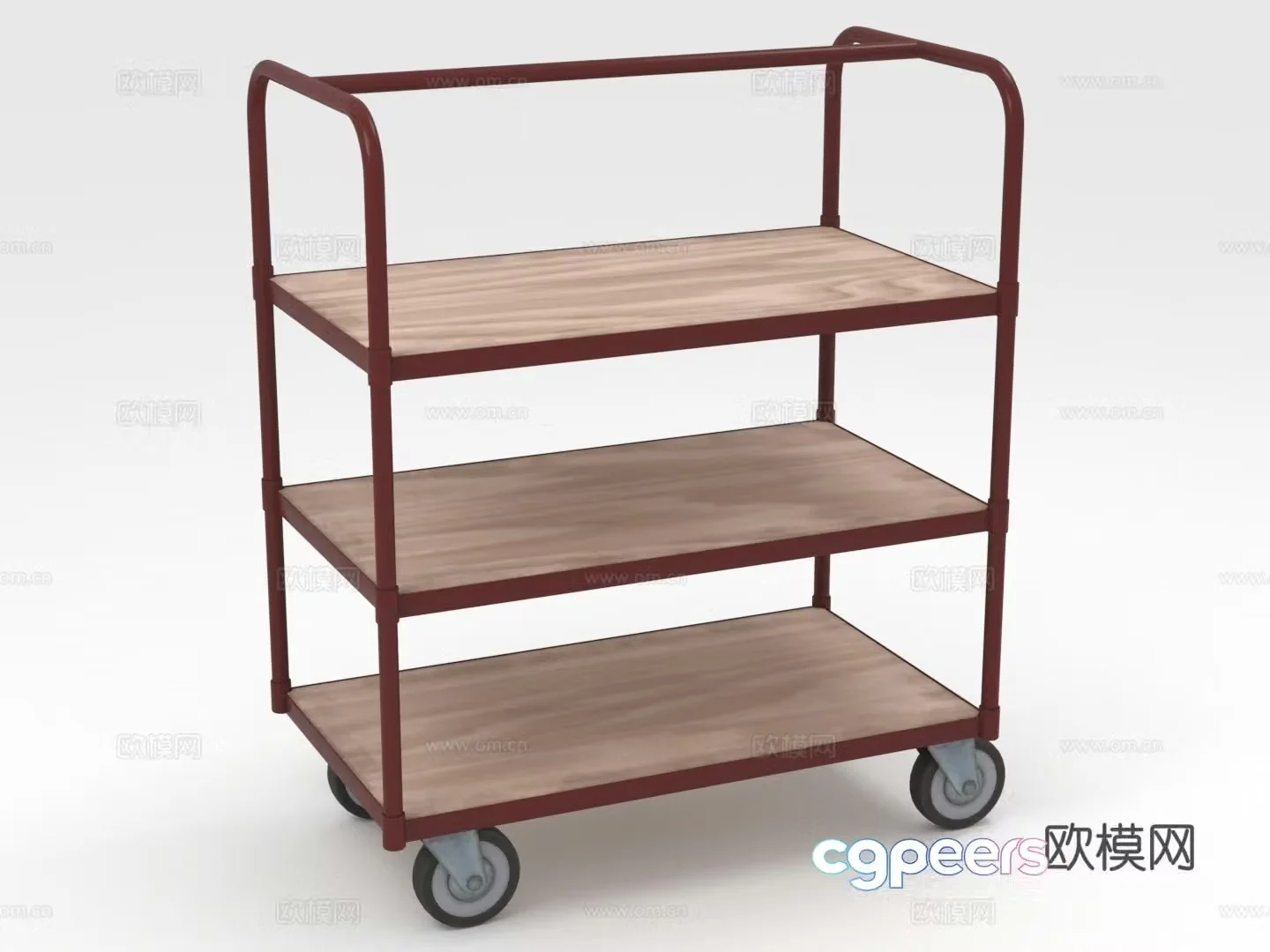Storage rack trolley mobile storage rack shelf service car 3d model