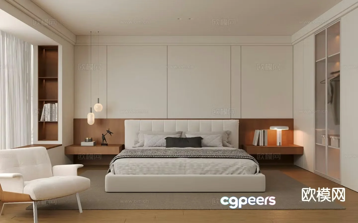 Modern bedroom master bedroom 3d model