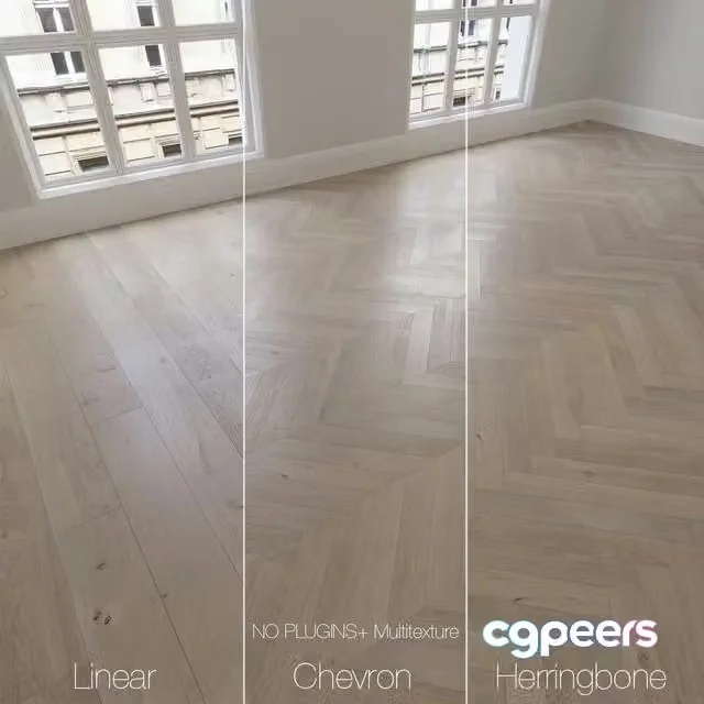 3ds Max Free – Parquet natural, oak anchorage, 3 types. Linear, chevron, herringbone