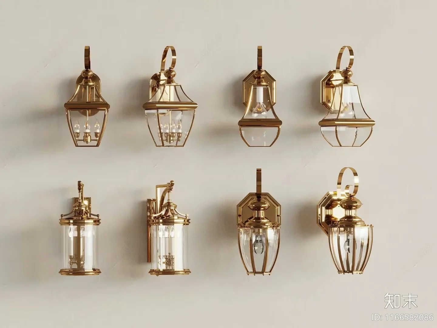 Gold Light Fixture 3D Model – 17412 – VRAY Render
