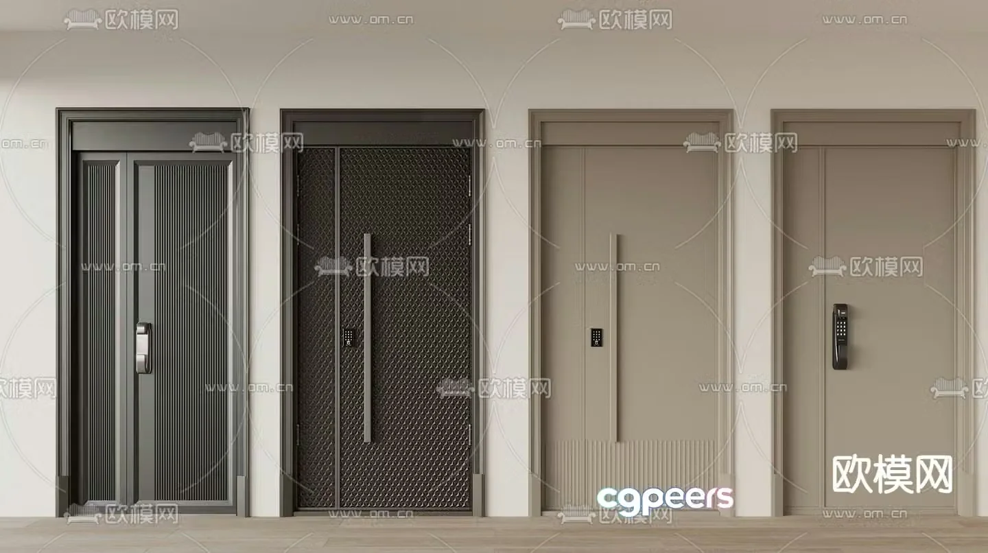 Entry door mother and child door security door 3d model