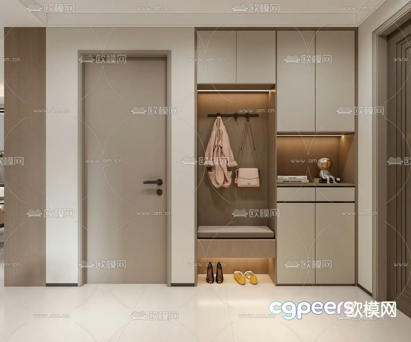 Modern shoe cabinet home shoe cabinet 3d model