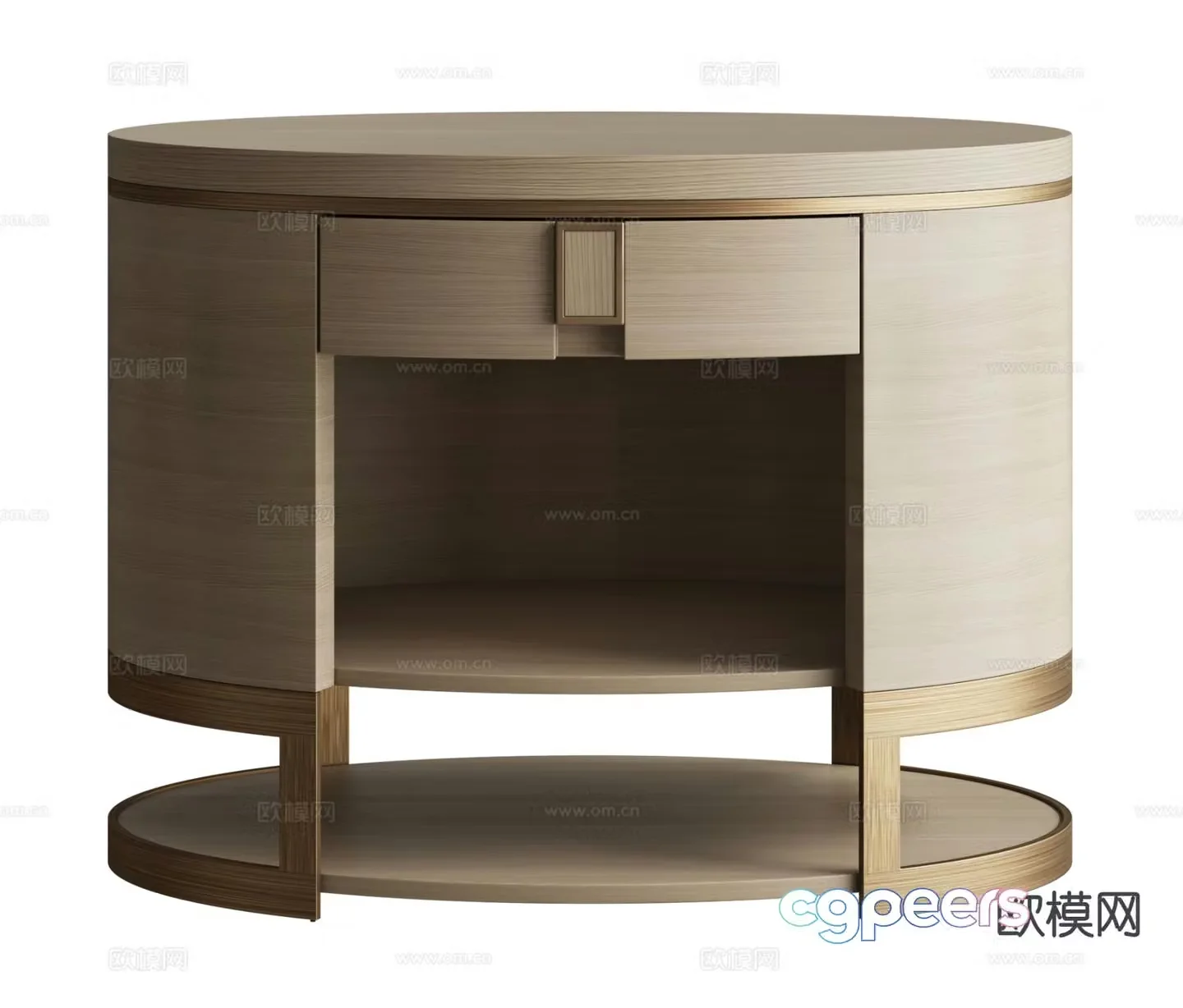Log style bedside table 3d model