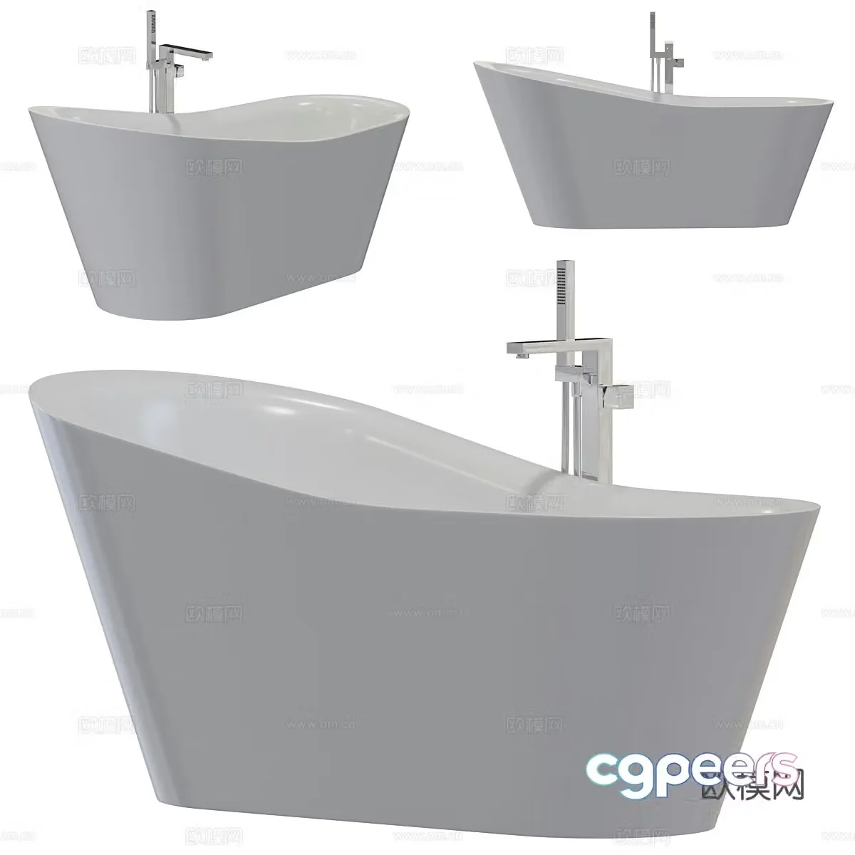 Modern ceramic bathtub Acrylic bathtub 3d model