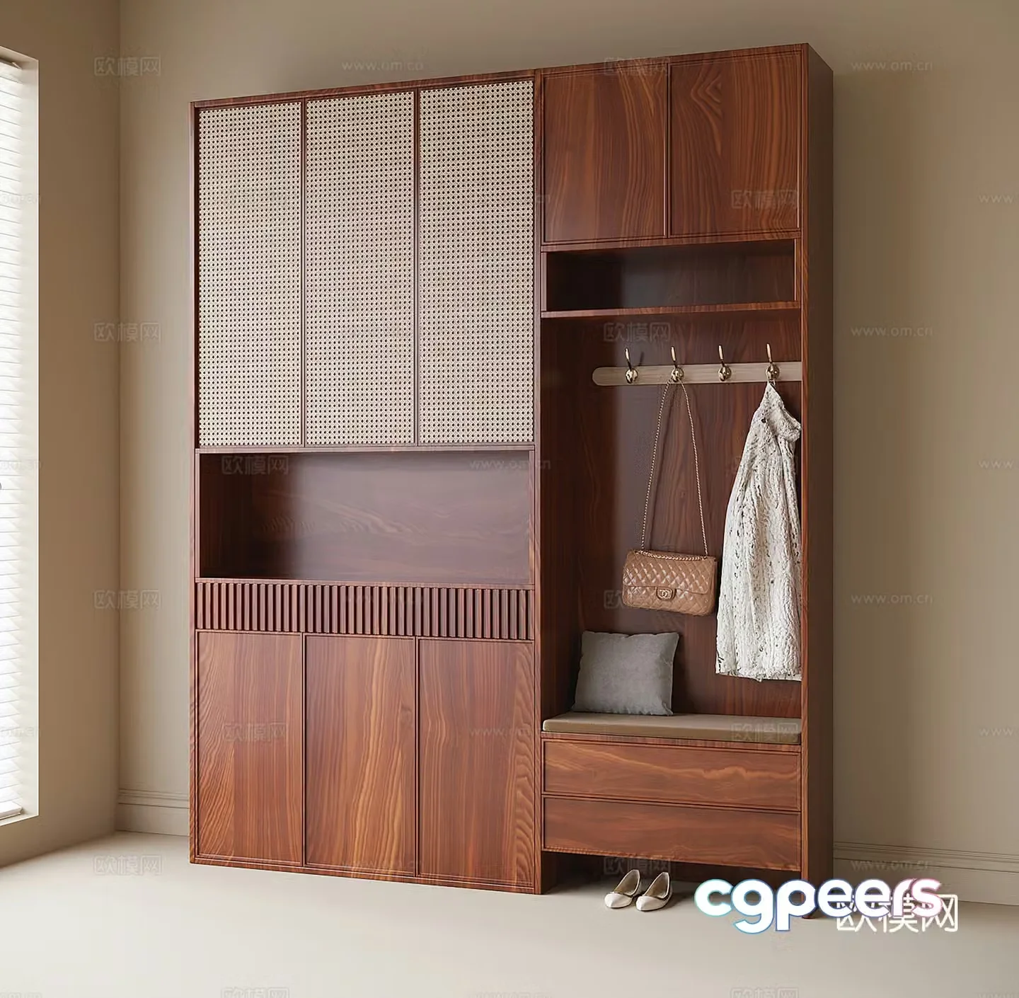 New Chinese shoe cabinet home shoe cabinet 3D model