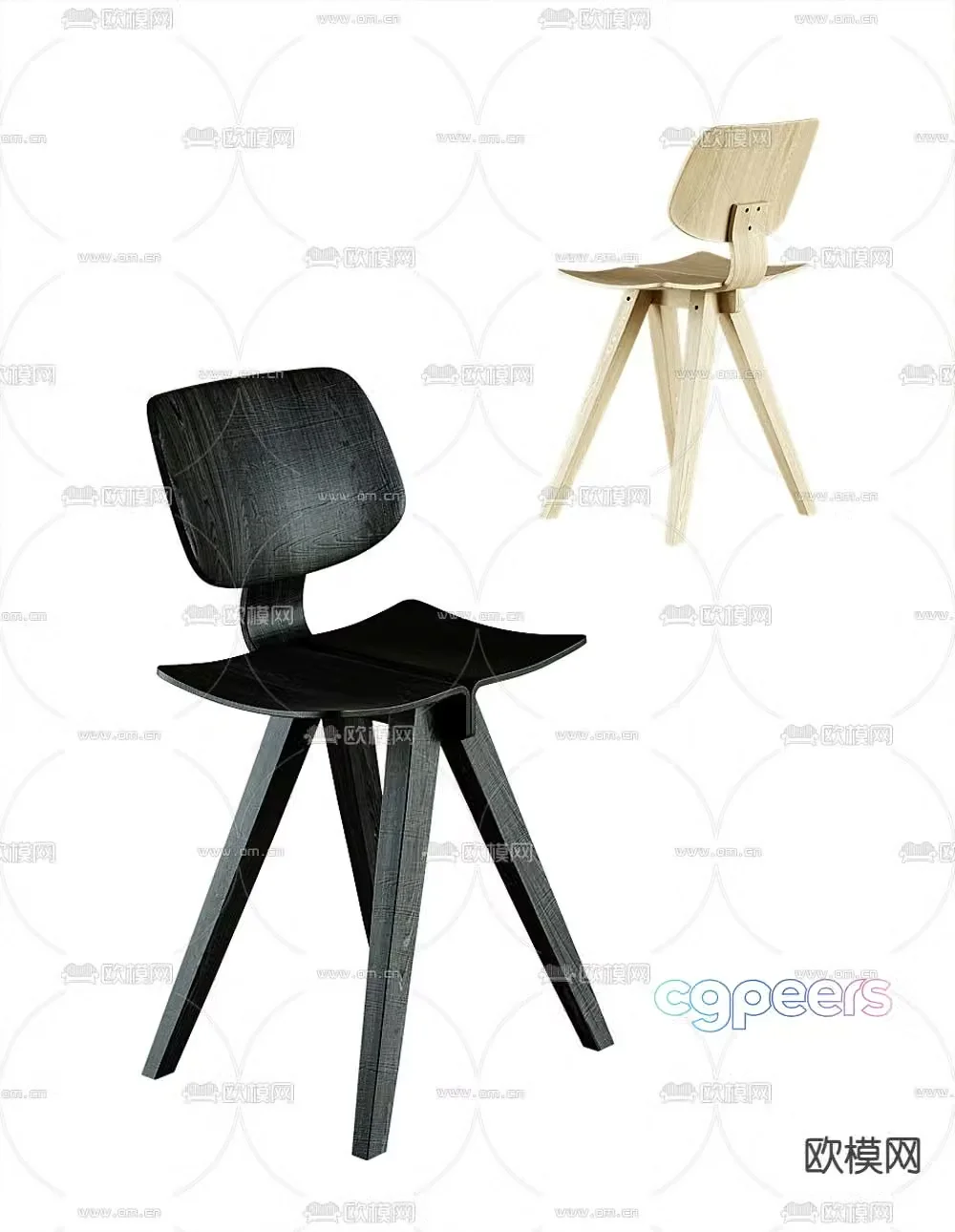 Modern single chair chair dining chair 3d model