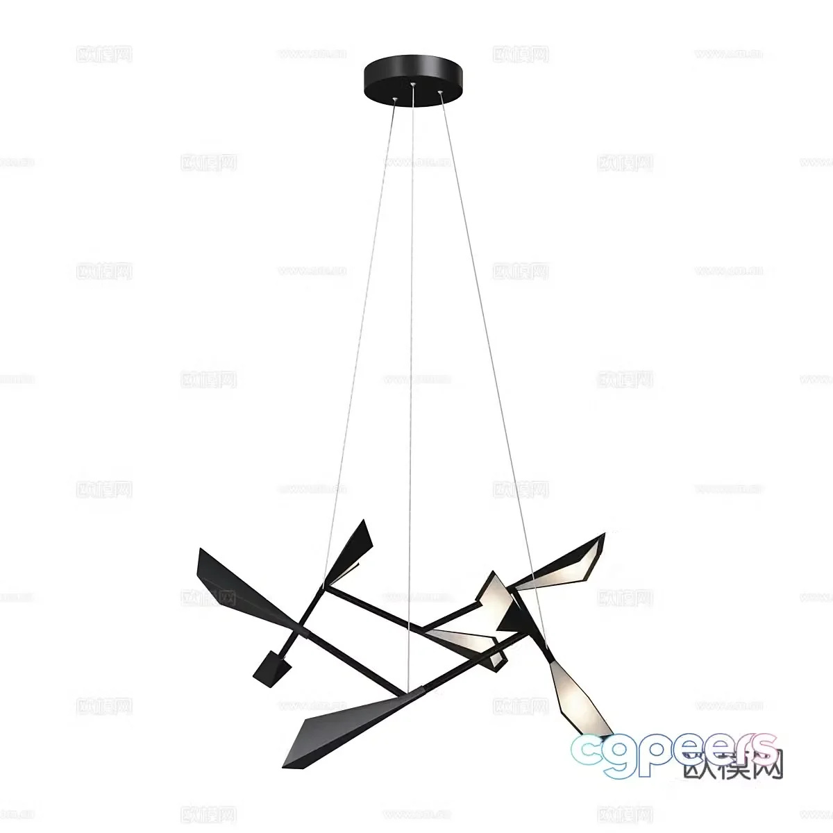 Modern minimalist chandelier creative chandelier 3d model