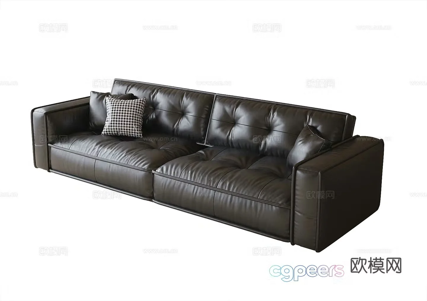 Modern leather sofa loveseat 3d model