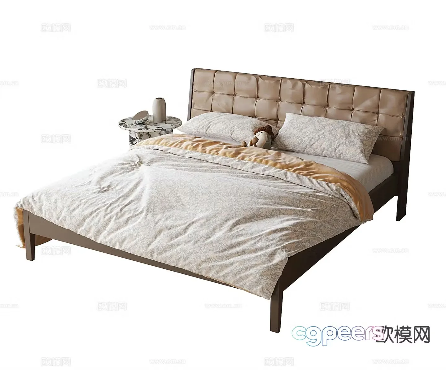 Modern double bed 3d model