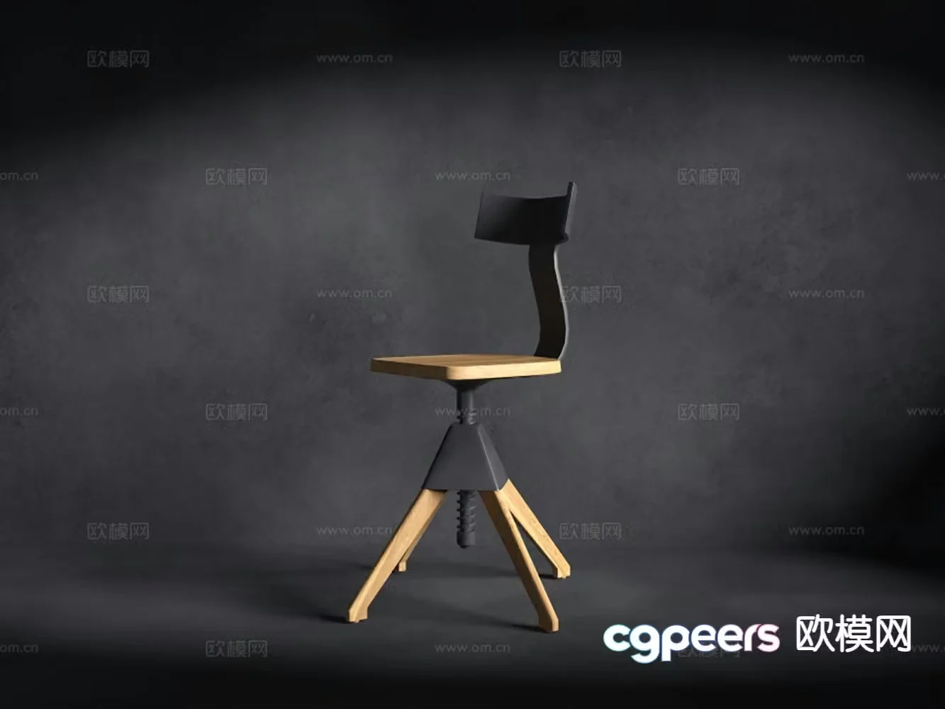 Industrial style bar chair bar chair swivel chair 3d model