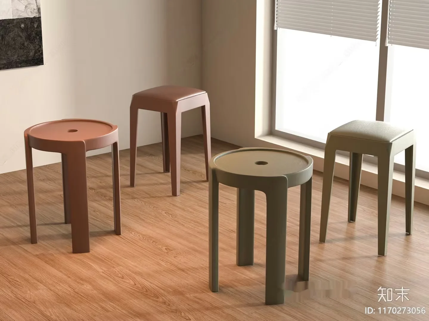 Modern Stools 3D Model – 14077 – VRAY Render