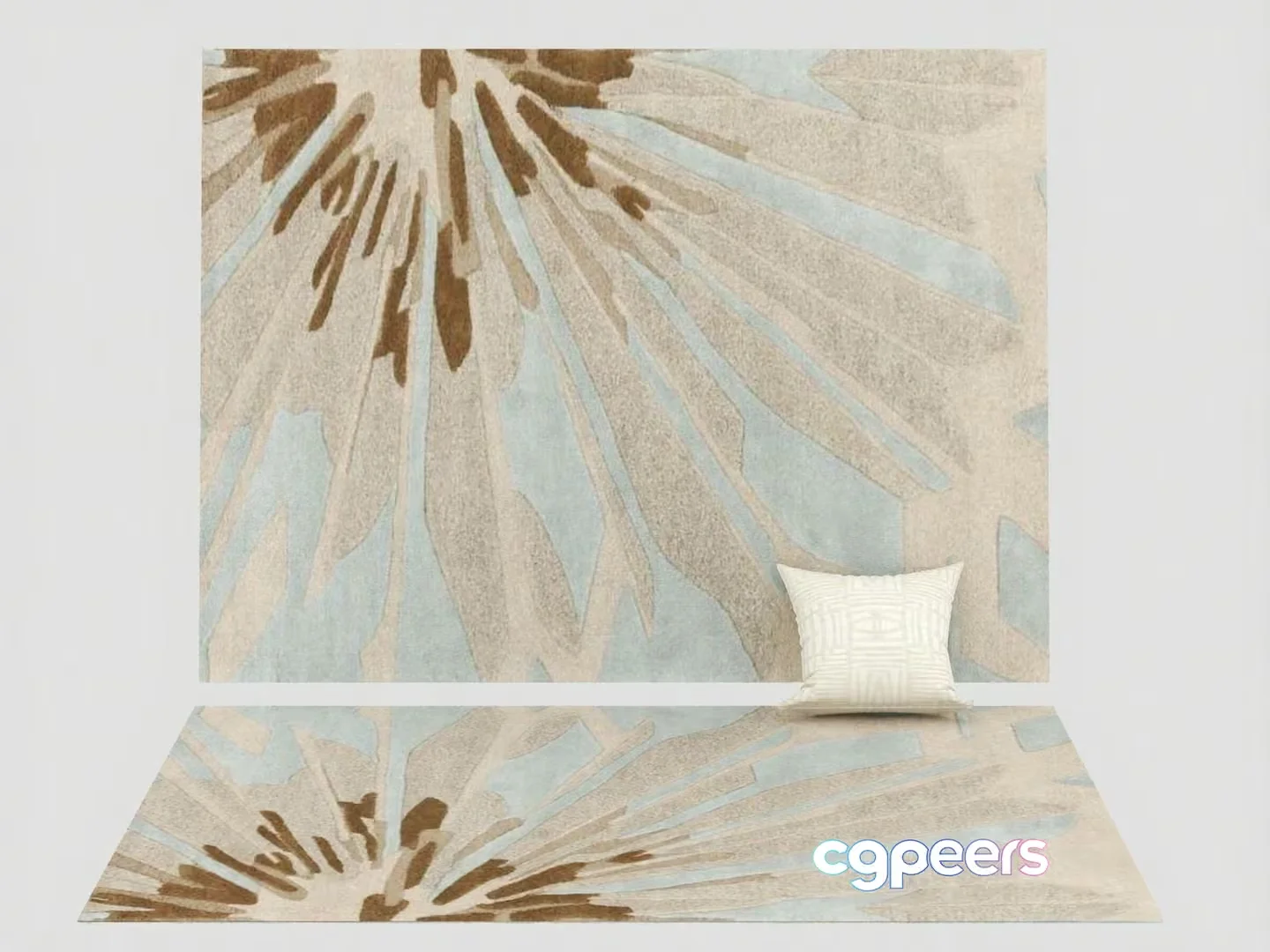 A Rug With A Floral Pattern 3D Model – 2990 – VRAY Render