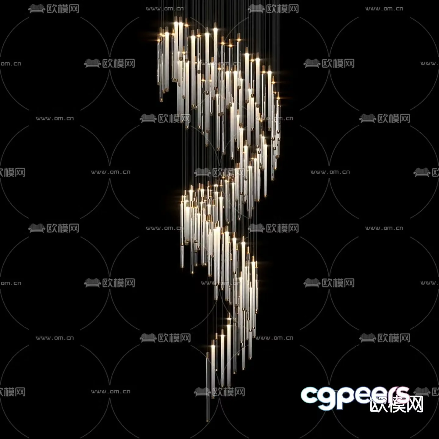 VargovÂ®Design Light Luxury Chandelier Crystal Decorative Light 3D Model