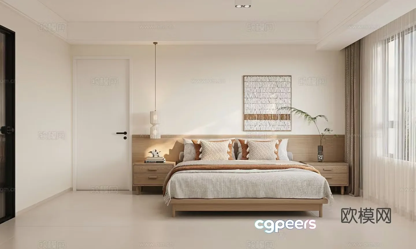 Cream style bedroom master bedroom 3d model