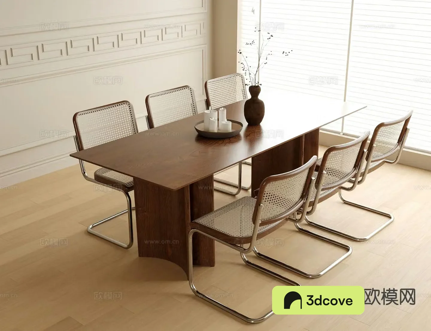 Wabi-sabi style dining table and chairs