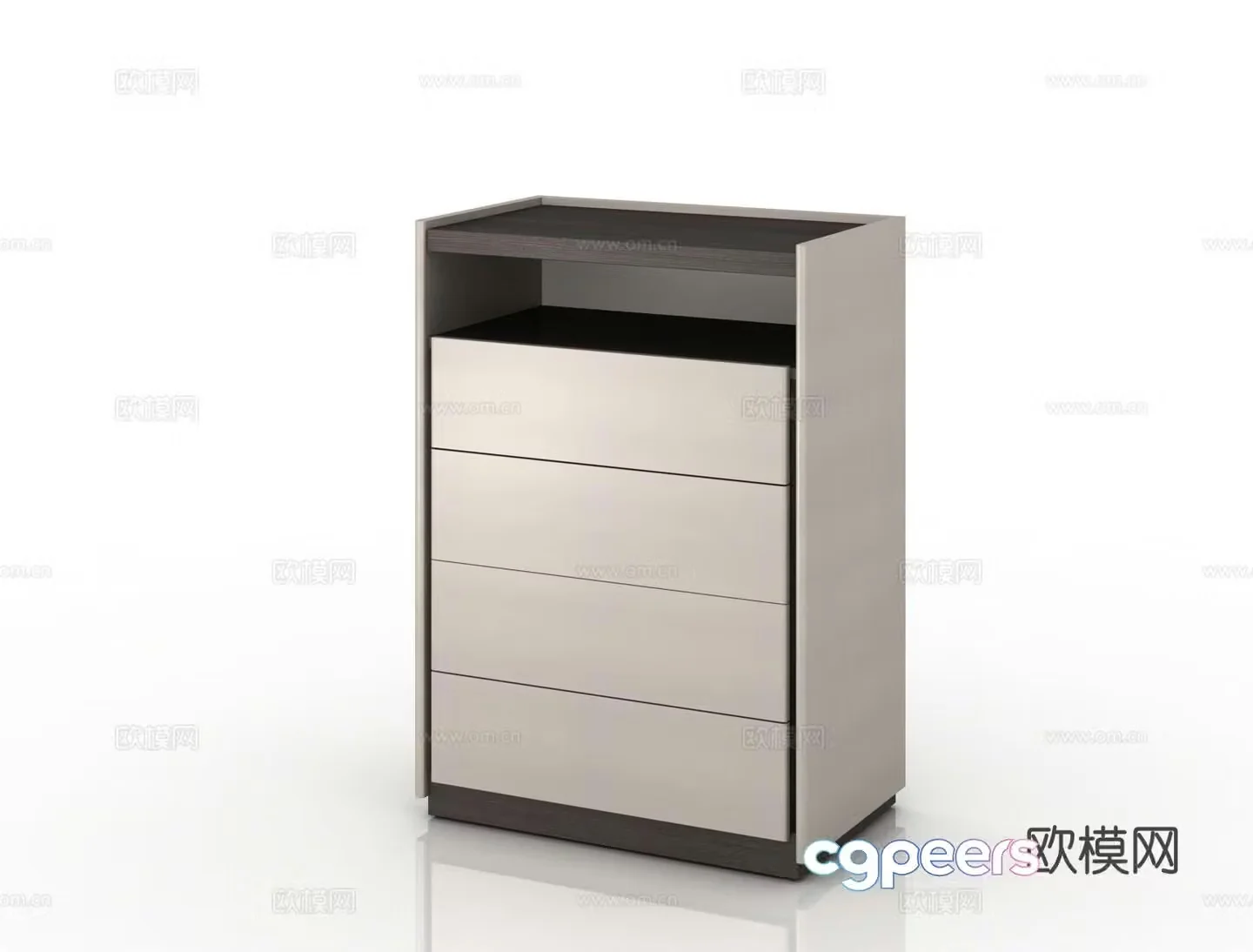HGDS-C095-4 Four-treasure Cabinet 3D Model