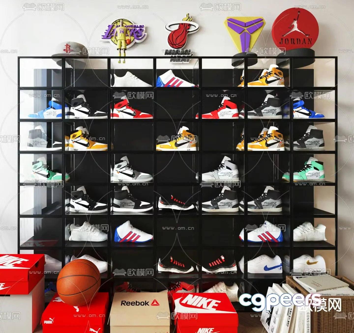 Shoe cabinet shoe rack sports shoes sneakers 3d model