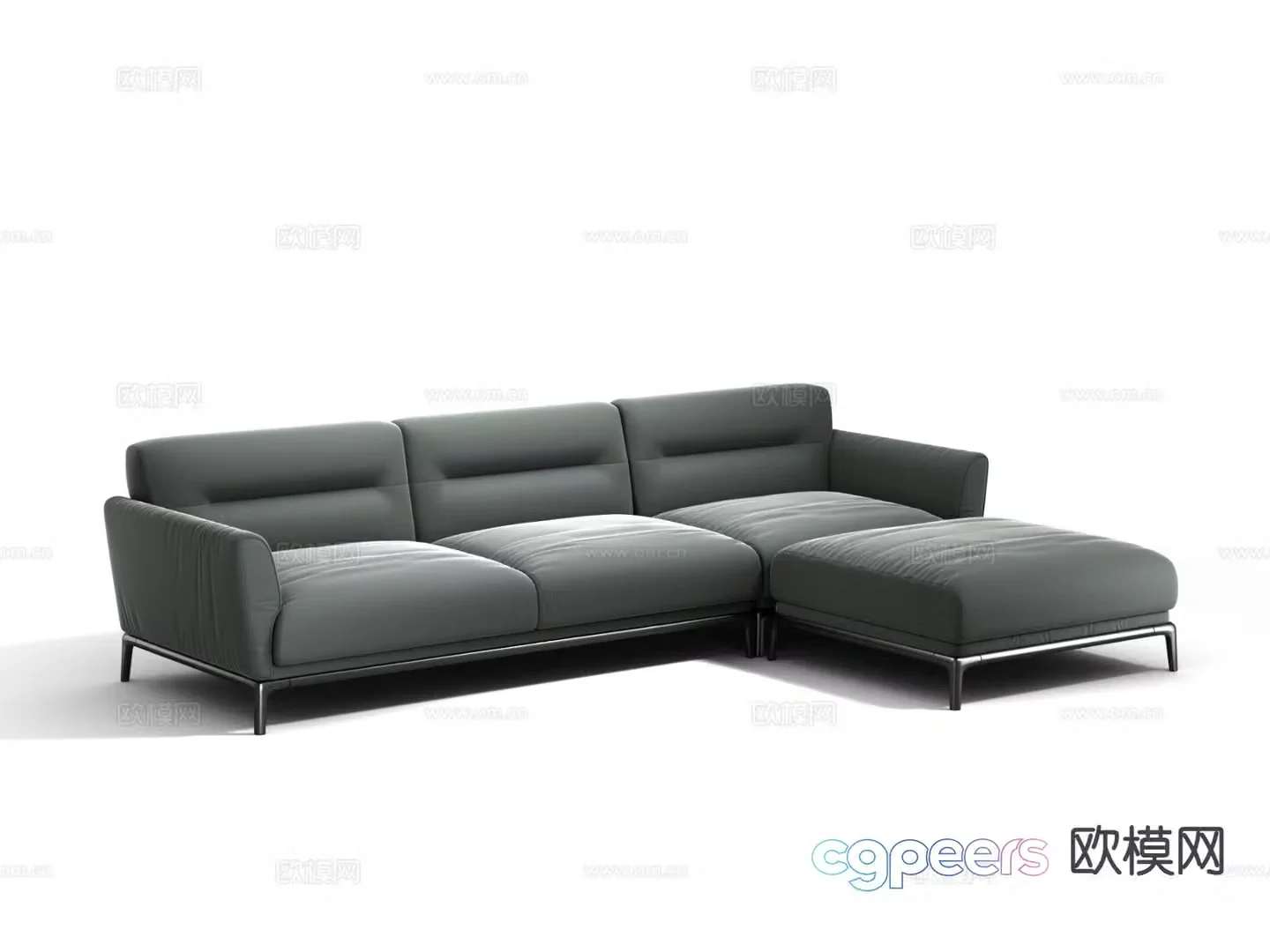 Modern corner sofa multi-person sofa 3d model