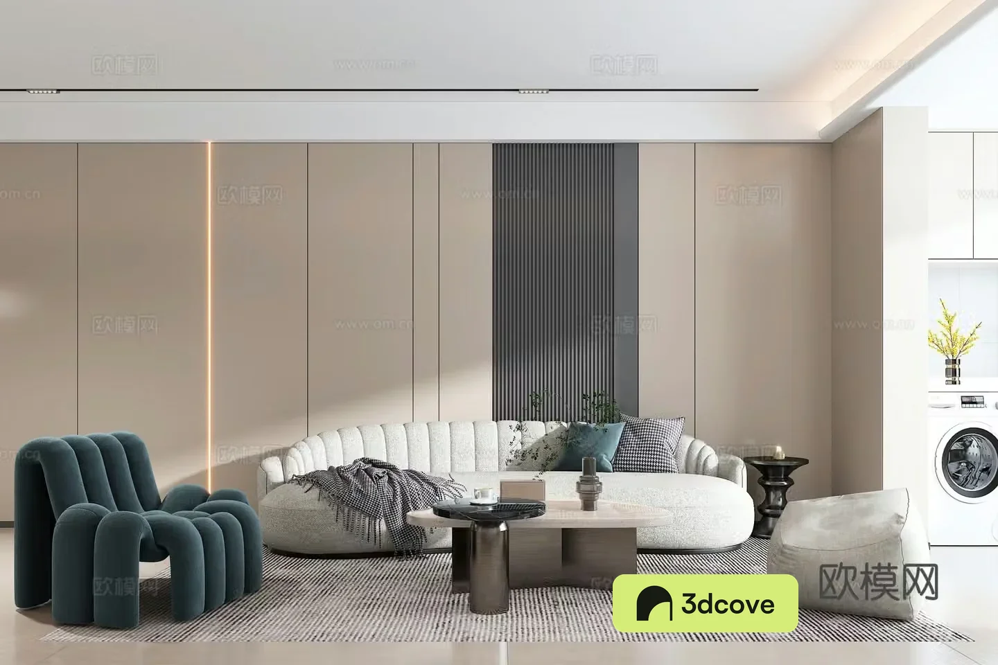 Modern living room curved sofa special-shaped sofa