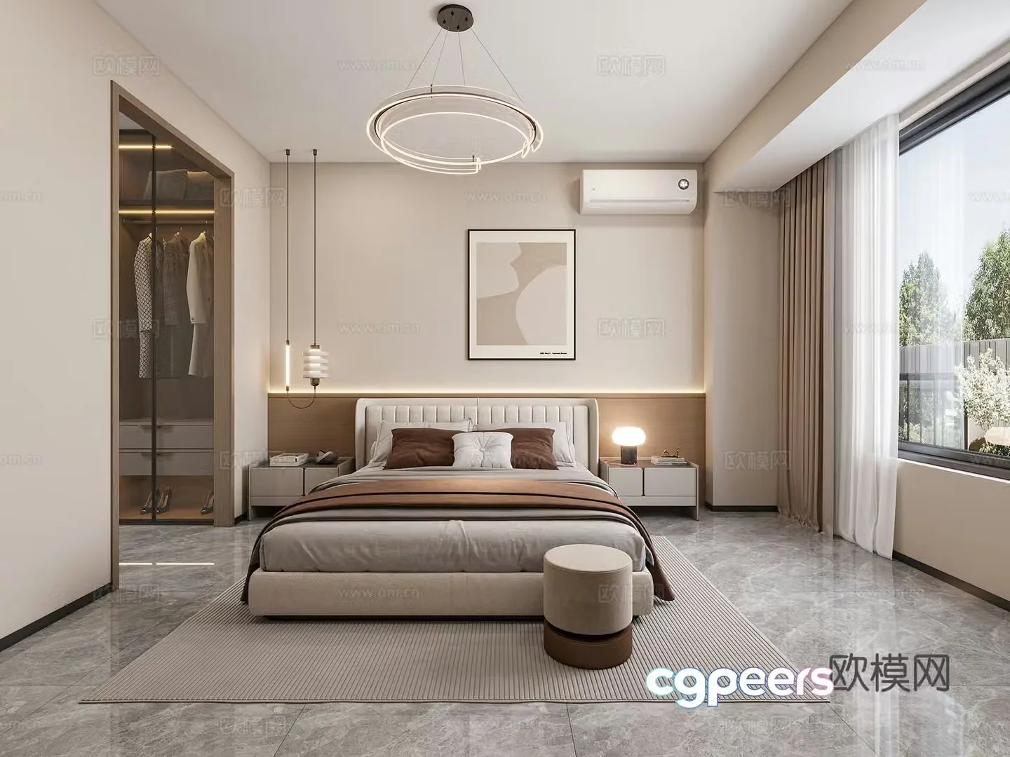 Modern bedroom master bedroom 3d model