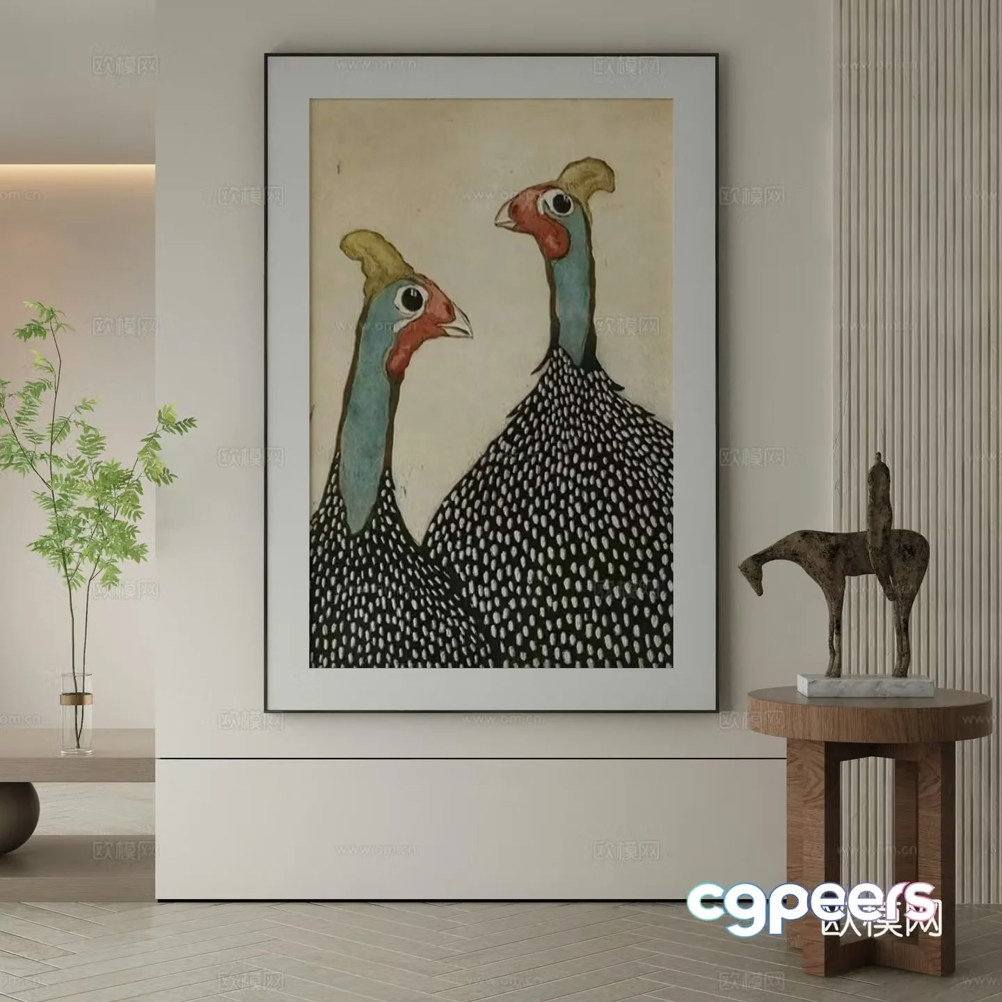 Modern Wasabi Hanging Painting Oil Painting 3D Model
