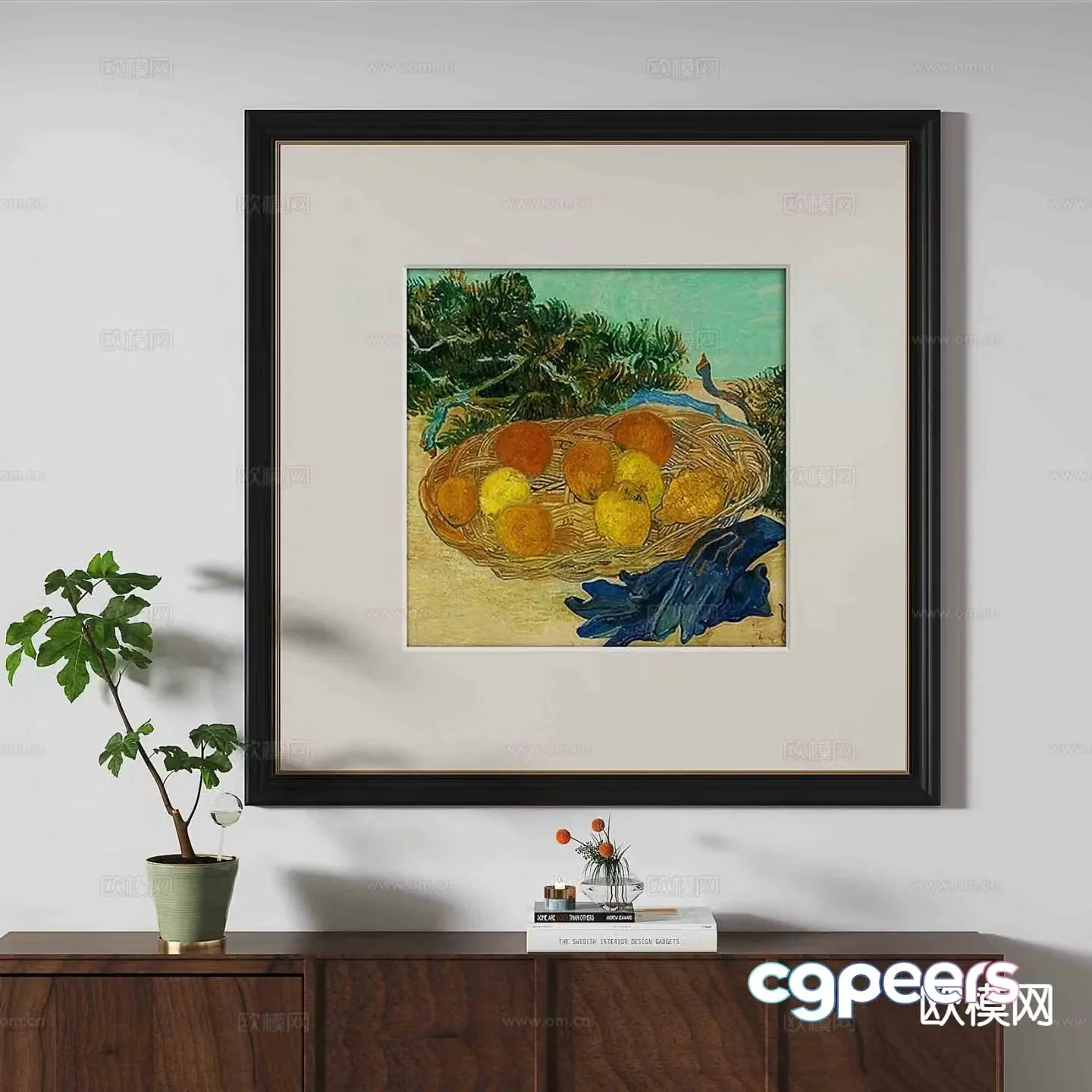 Wabi-sabi texture painting art painting decorative painting 3d model