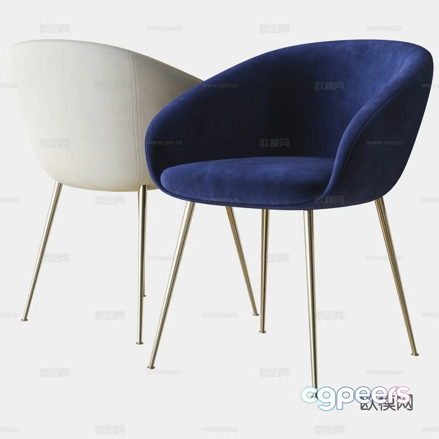 Modern single chair dining chair book chair chair 3d model