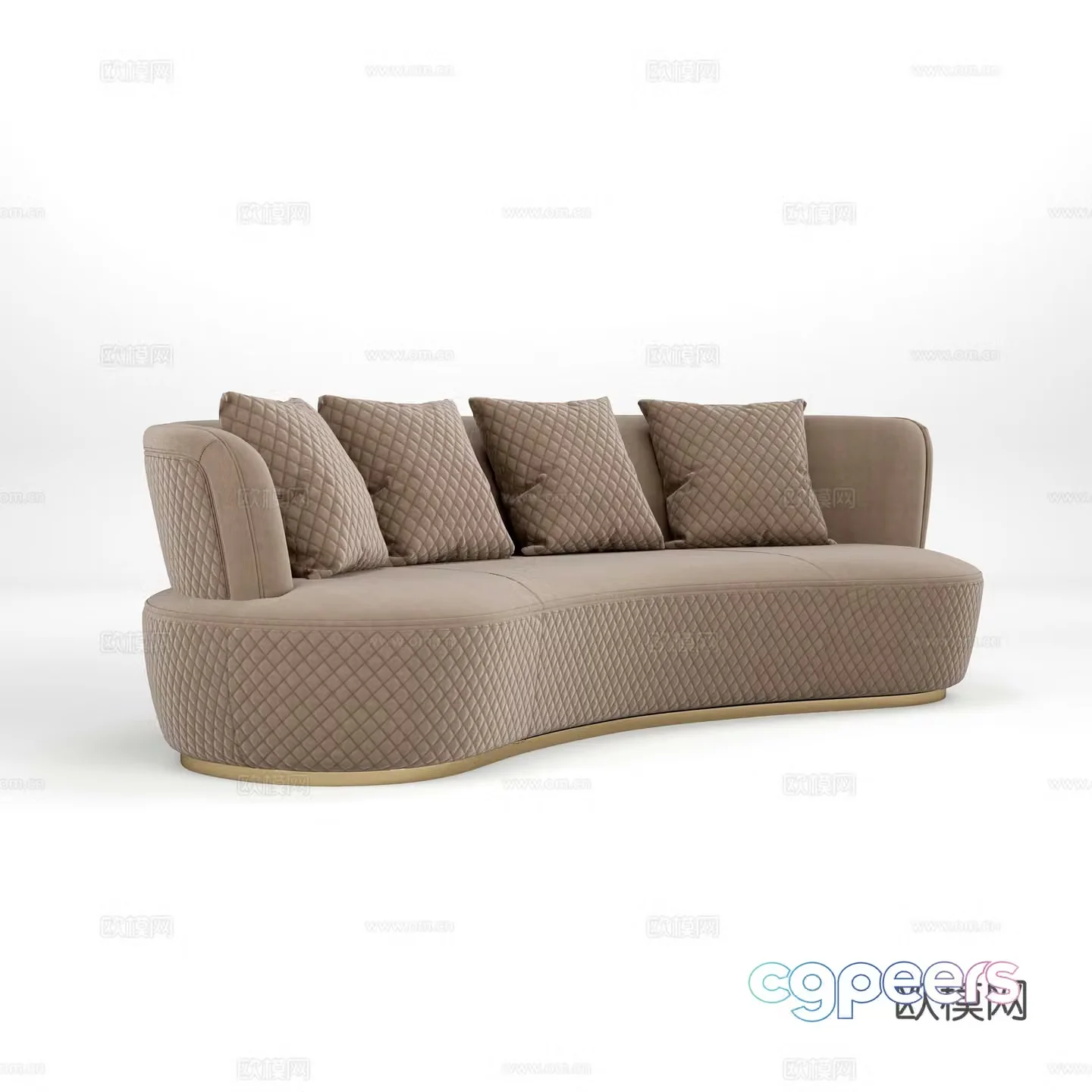 Modern curved sofa 3D model