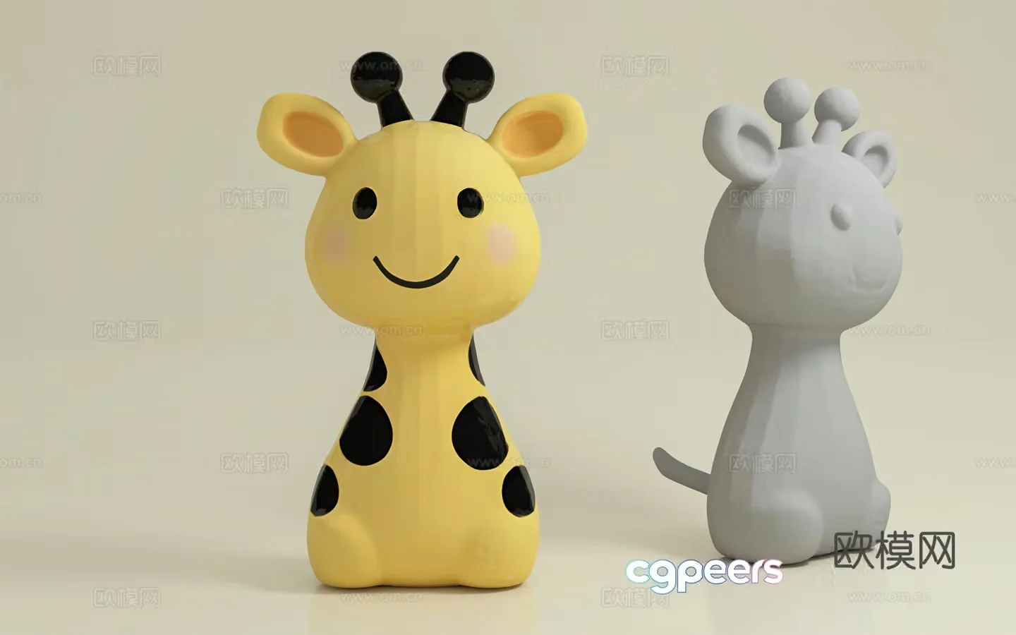 Giraffe ornaments Decoration Ornaments Cartoon Playground Scene Atmosphere Decoration Beauty Chen 3D Model