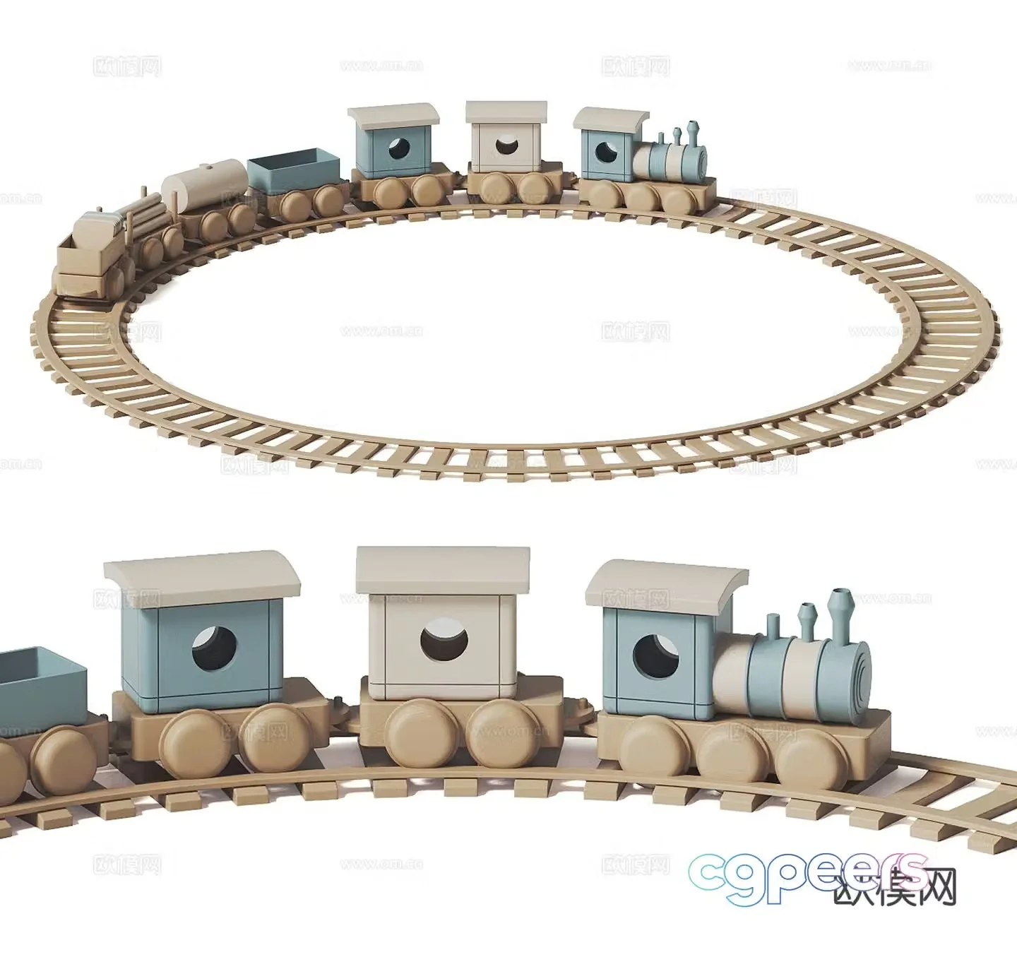 Children’s toys train track small train 3d model