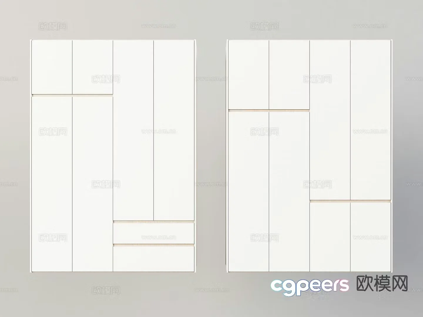 Modern Wardrobe Handleless Wardrobe 3D Model