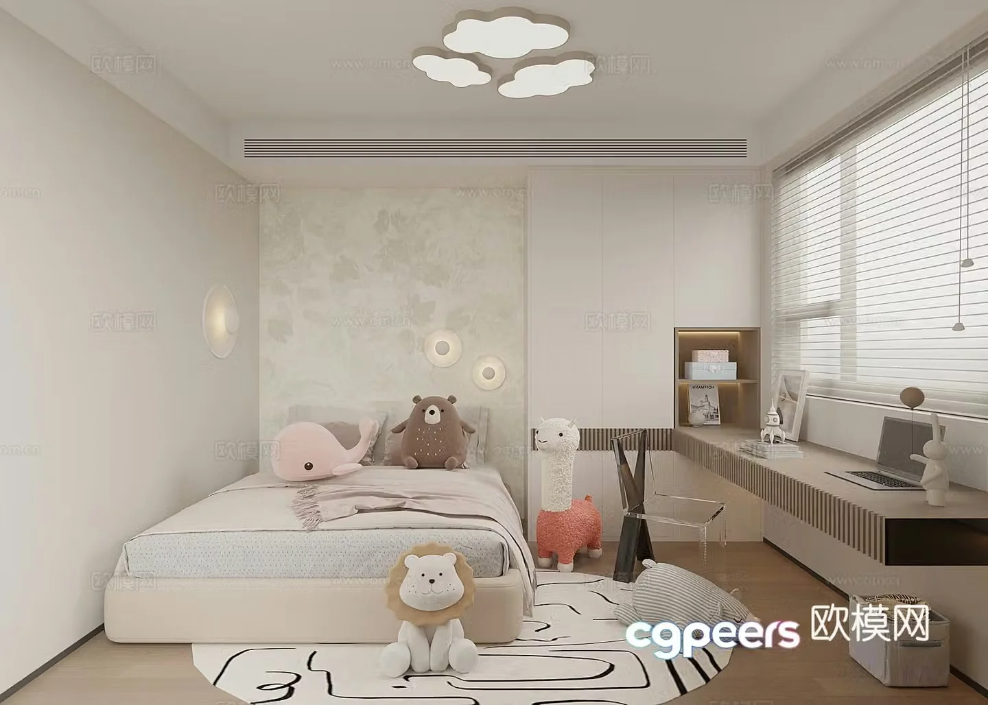 Modern children’s room children’s master bedroom children’s bedroom 3d model