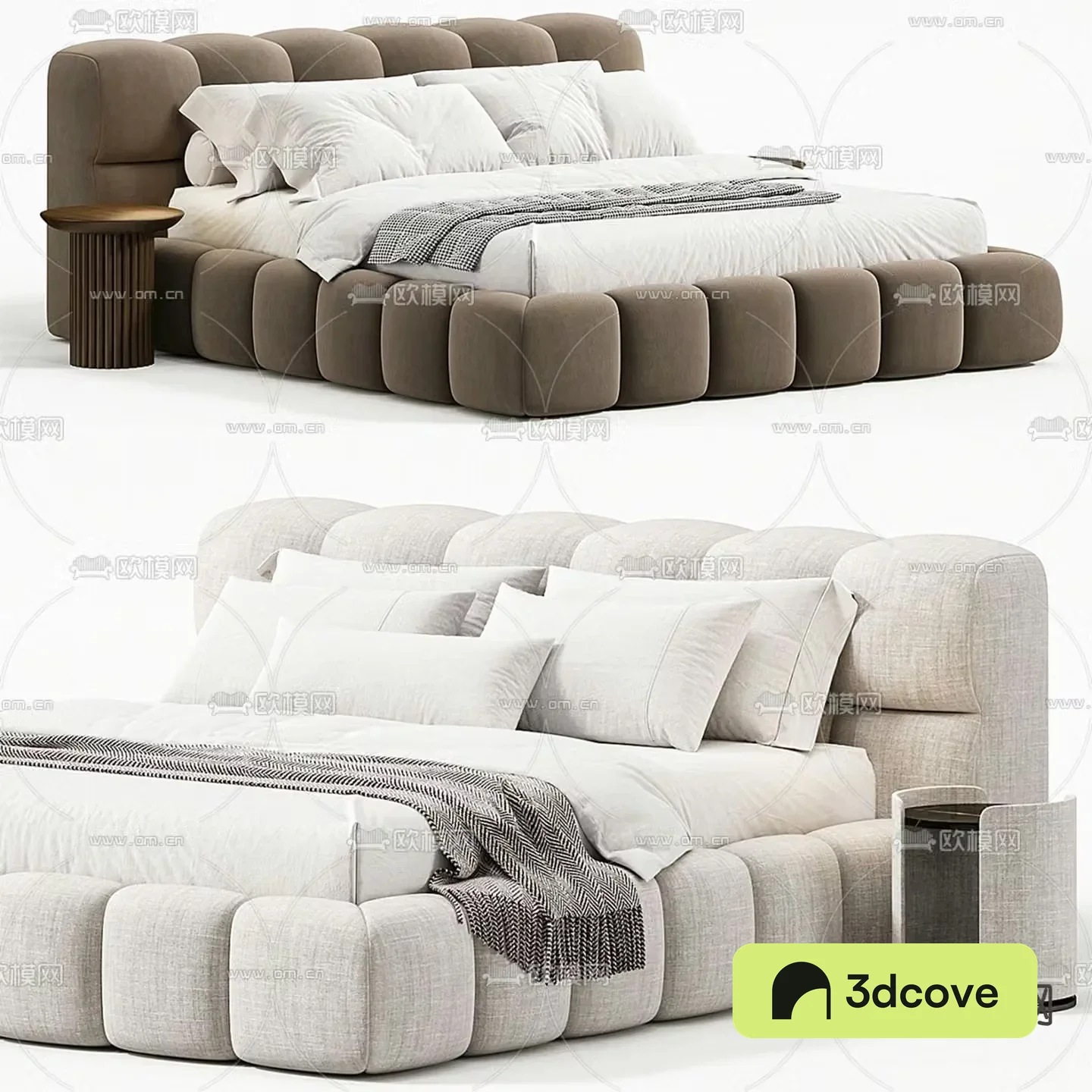 Fabric double bed