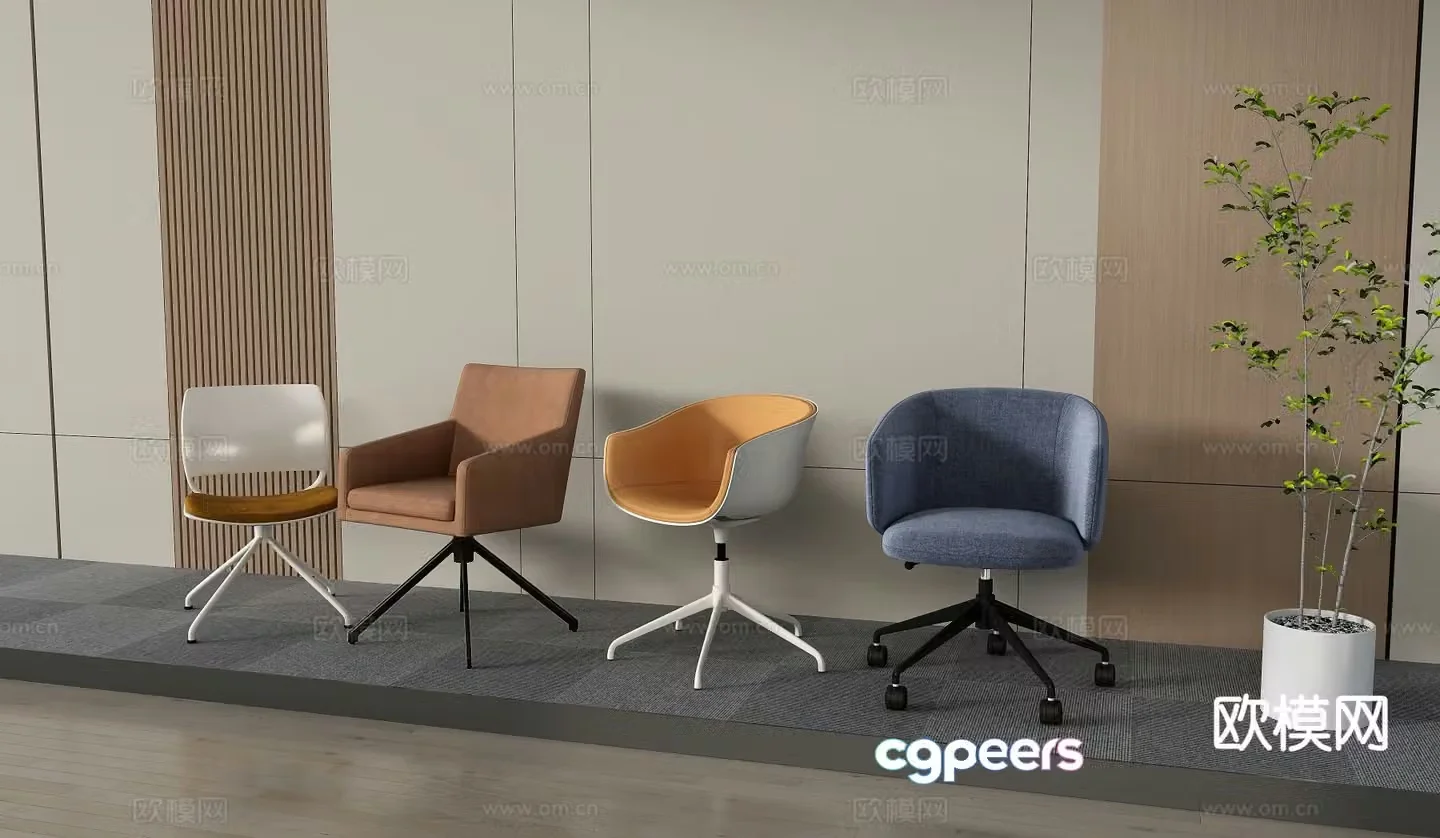 Modern swivel chair staff chair office chair 3d model