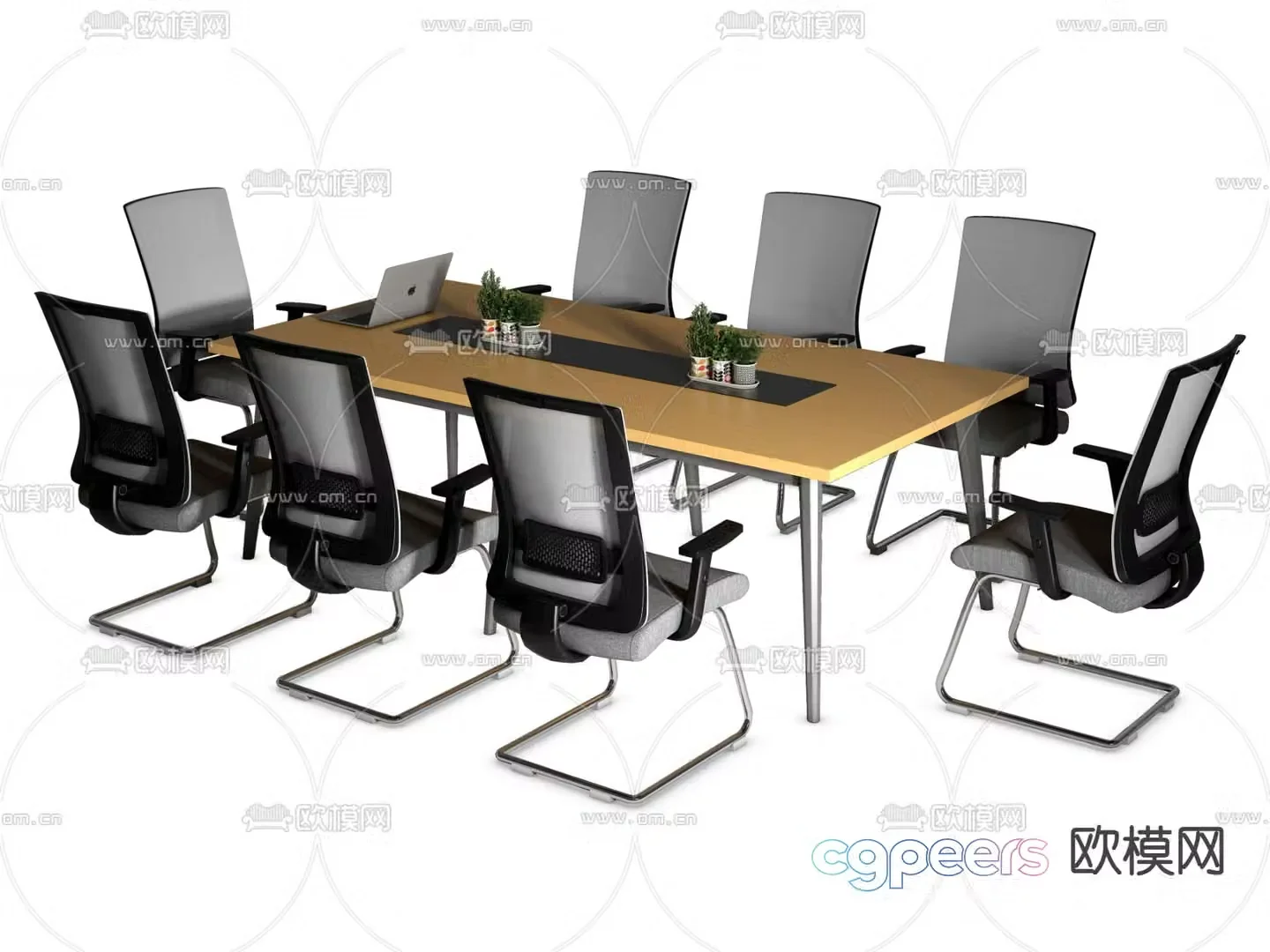 Conference tables and chairs Negotiation tables and chairs 3D model