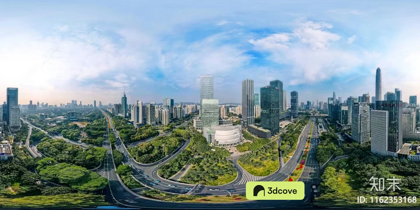 A Cityscape With A Highway
