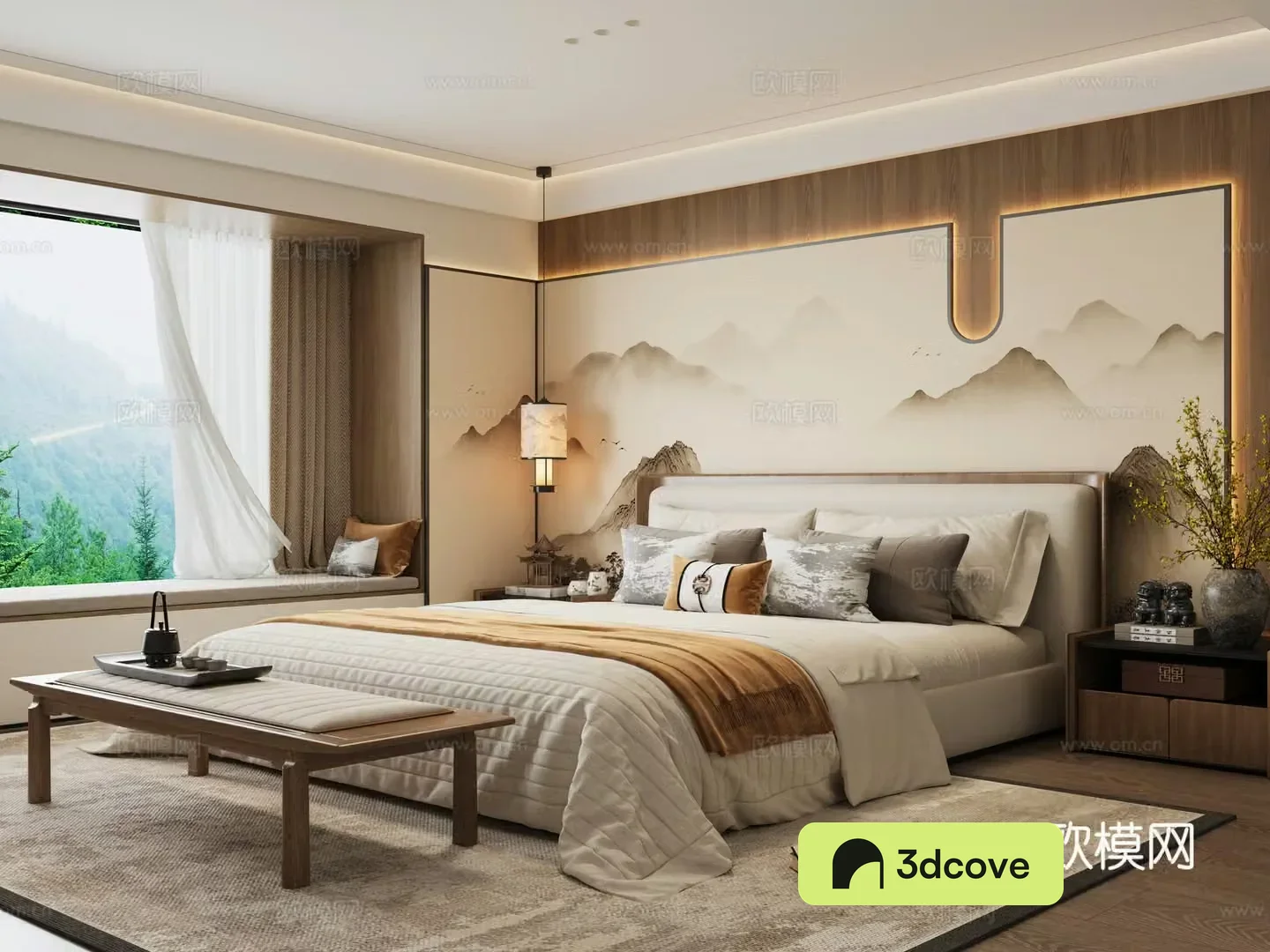 New Chinese style double bed