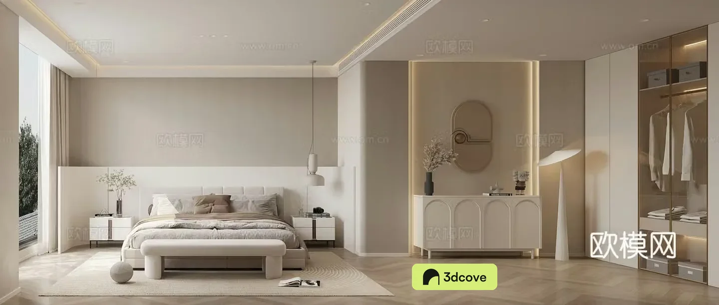 Creamy Bedroom Cloakroom