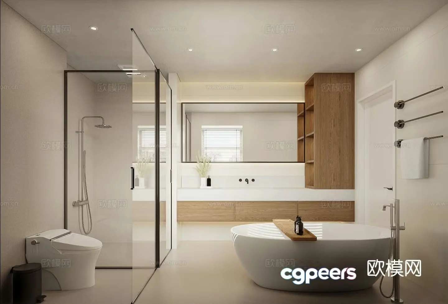 Cream style bathroom bathroom 3d model