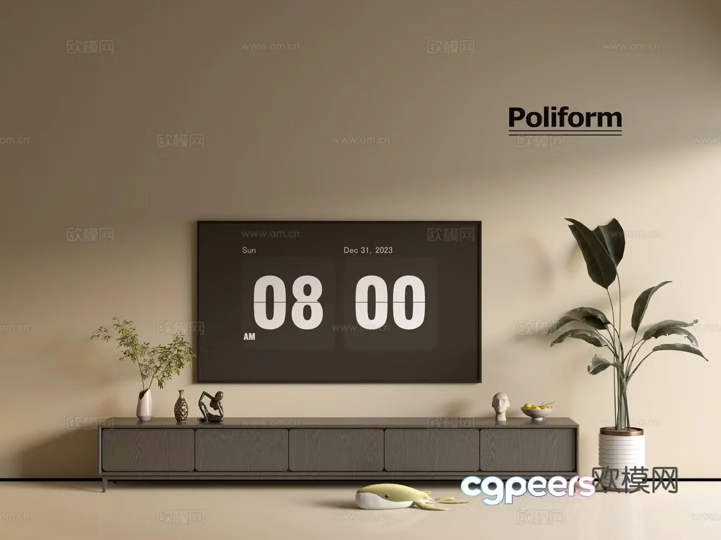 Modern black TV cabinet ins style minimalist wind cabinet whole cabinet sideboard balcony cabinet 3d model