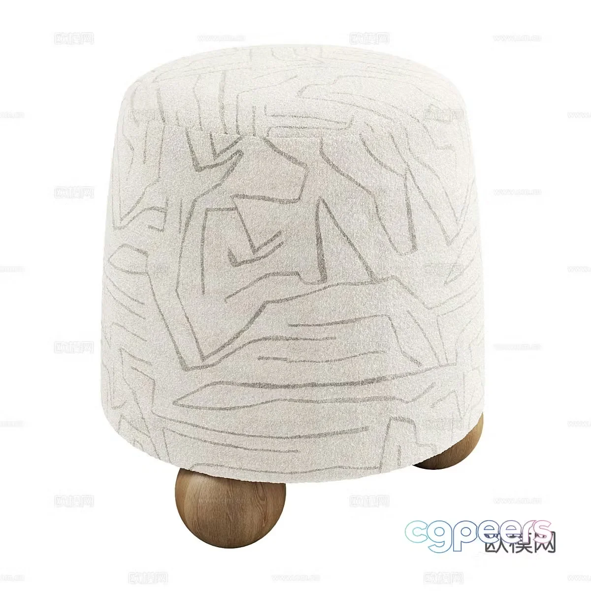 Nordic stool sofa stool low stool 3d model