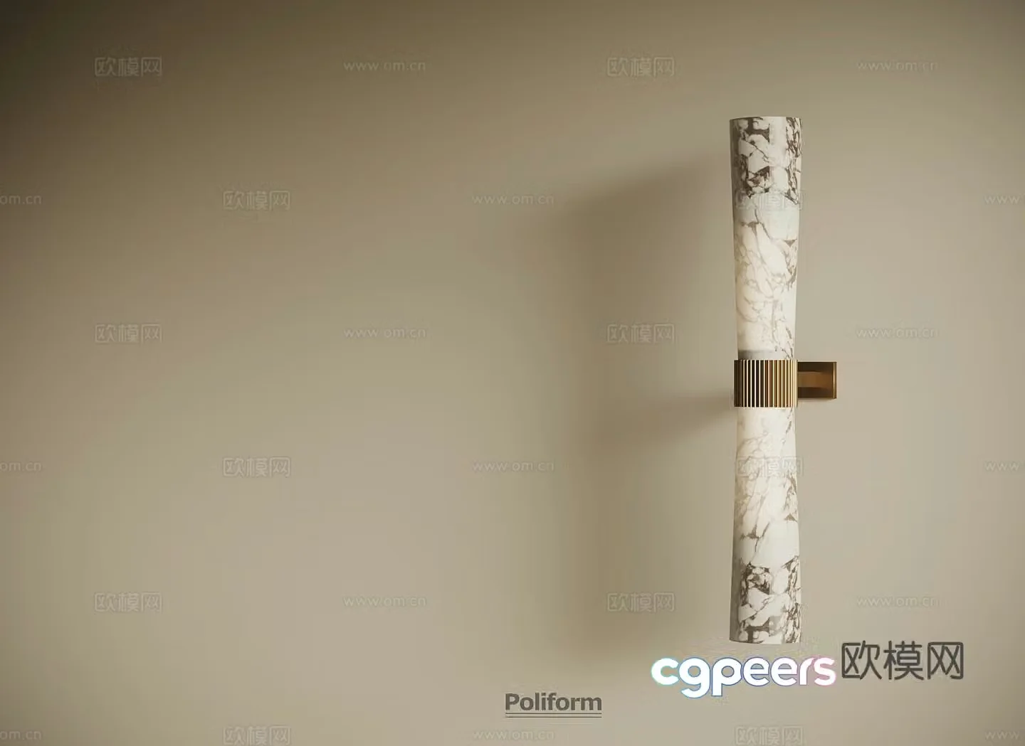 Wasabi Middle Ages Wall Light Luxury Wall Light Translucent Marble Wall Light 3D Model