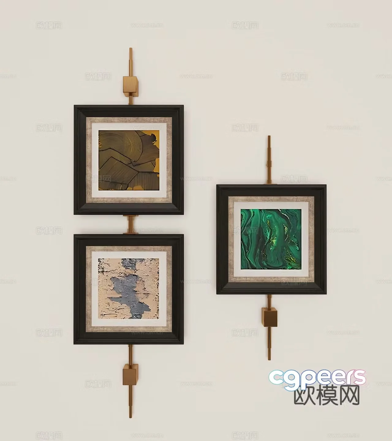 Modern light luxury retro hanging painting 3d model