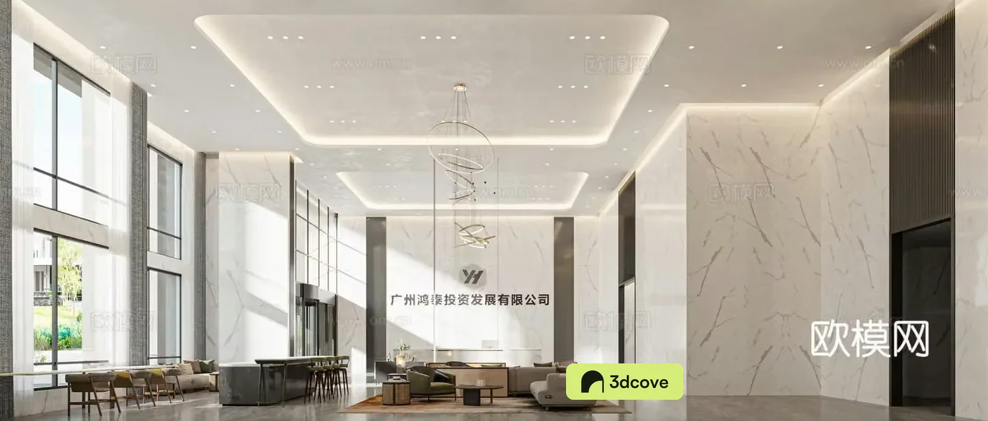 Modern lobby reception area rest area