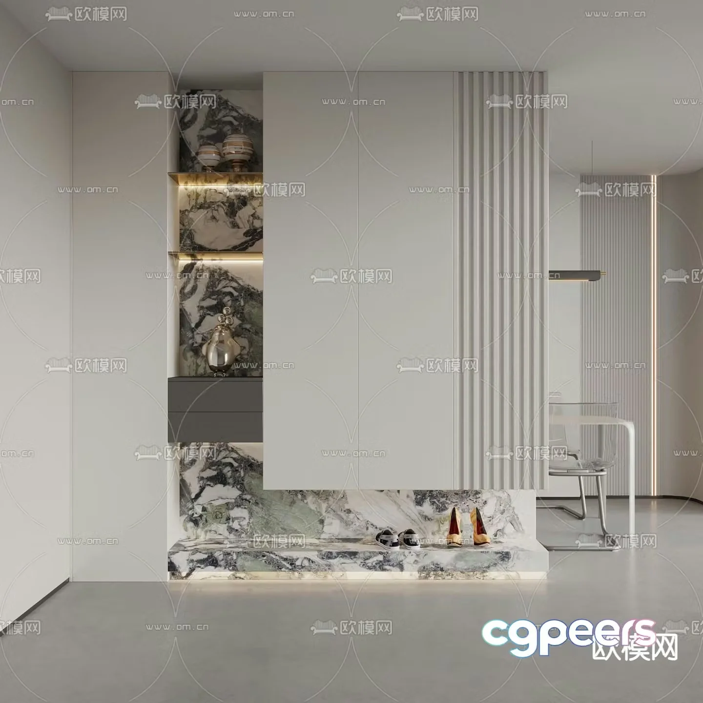 Modern shoe cabinet integrated cabinet 3d model