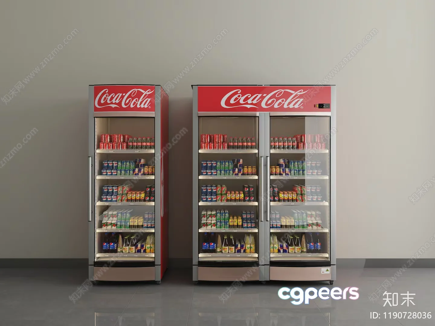 Coca-Cola Refrigerators 3D Model – 13708 – VRAY Render