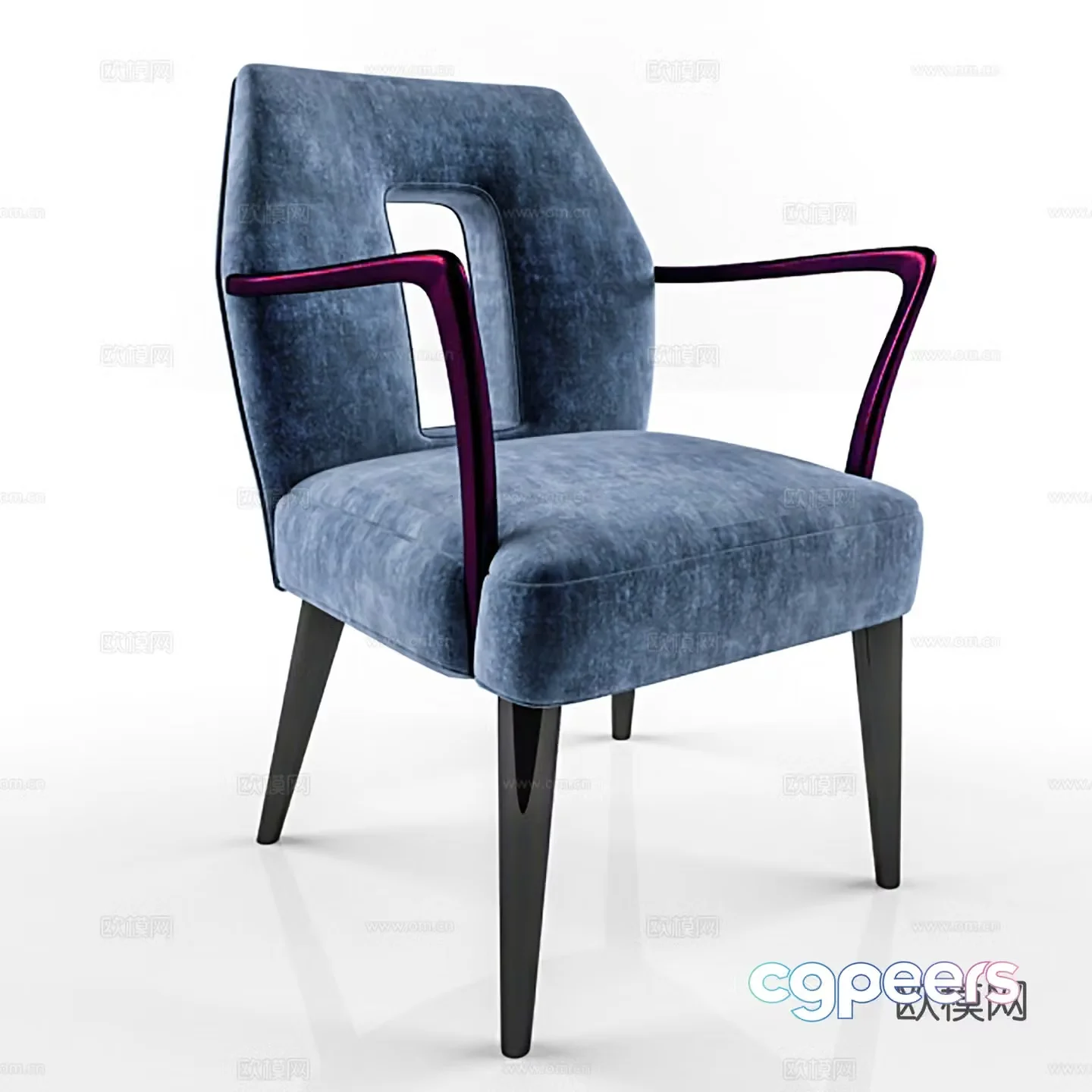 Modern leisure chair cloth chair book chair single chair 3d model
