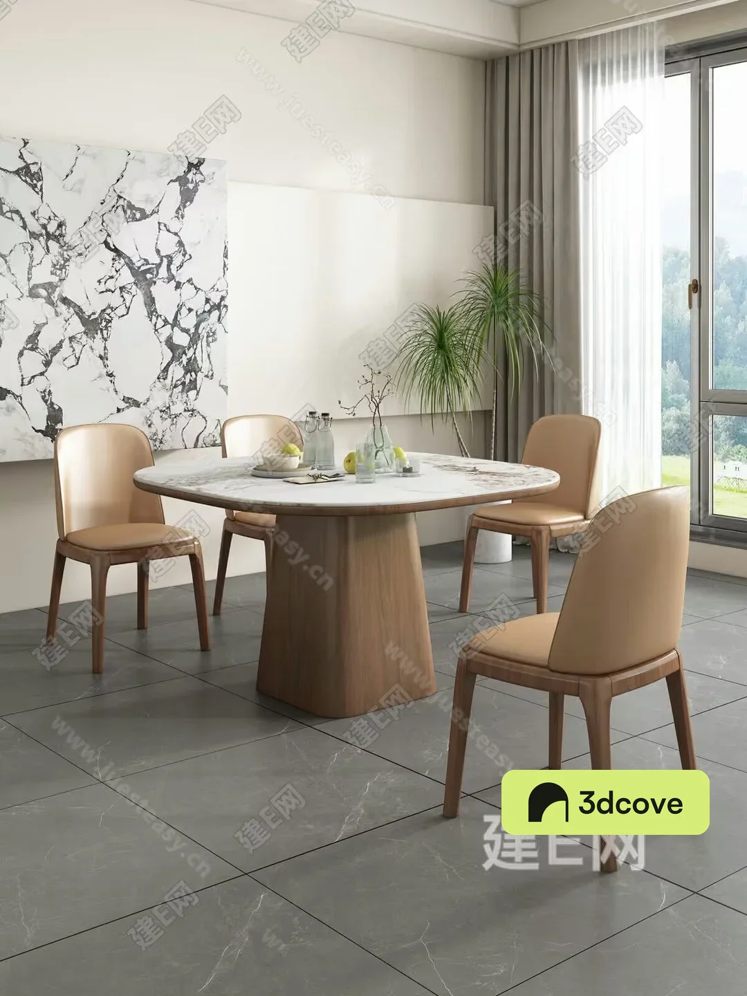 A Dining Table With Chairs